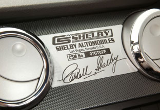 2007 Ford Shelby GT signature plate