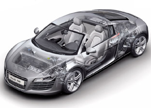 2007 Audi R8 cutaway