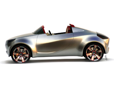 Mitsubishi Roadster Konzept side view, top down