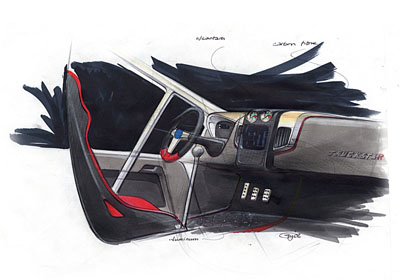 Fiat Ducato Truckster interior sketch