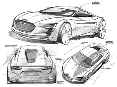 Audi R8 e-Tron electric powered concept car
