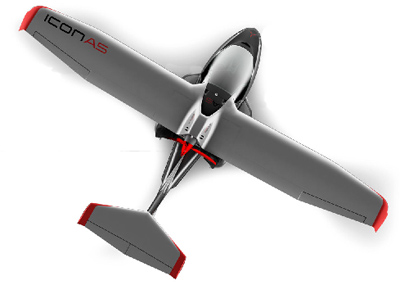 Icon A5 aircraft top view