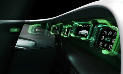 Saab 9-X Air concept car dashboard