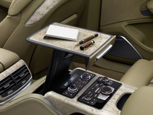 2011 Audi A8 L table between rear seats