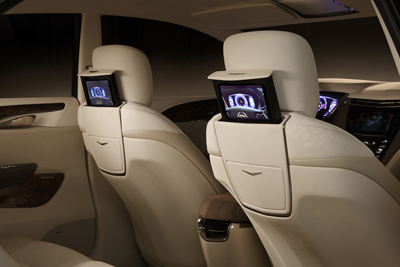 Cadillac XTS Platinum concept rear seats and TV screens