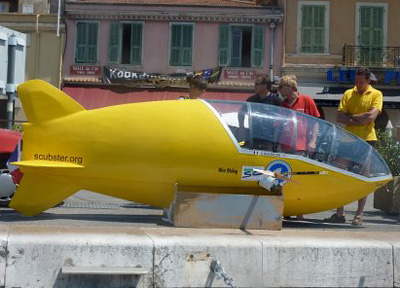 Scubster pedal powered submarine side view