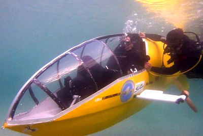 Scubster pedal powered submarine underwater