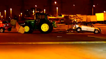 driverless tractor on rampage