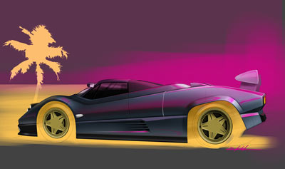 retro 1980s Pagani Zonda concept