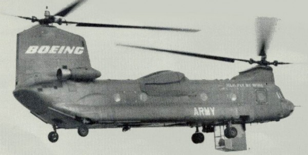 Boeing BV-347 with the rear-facing Pilots gondola lowered.