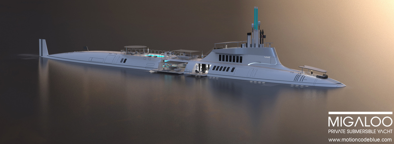motion code: blue MIGALOO luxury submarine
