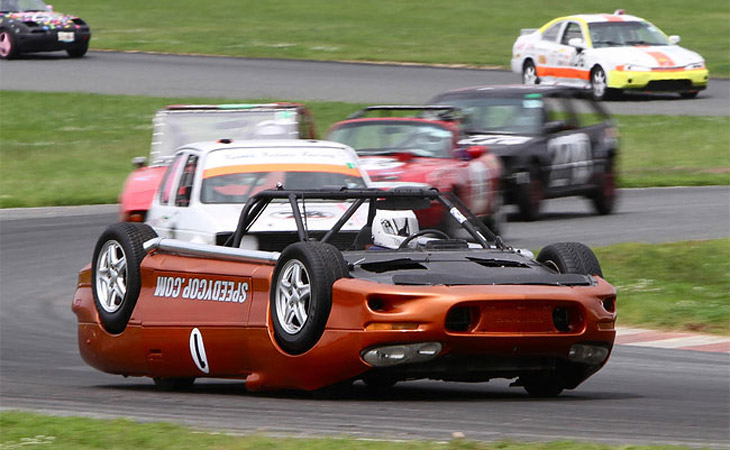 speedycop upside down race car