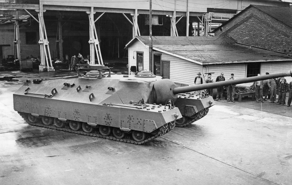 T28 Super Heavy Tank outside factory